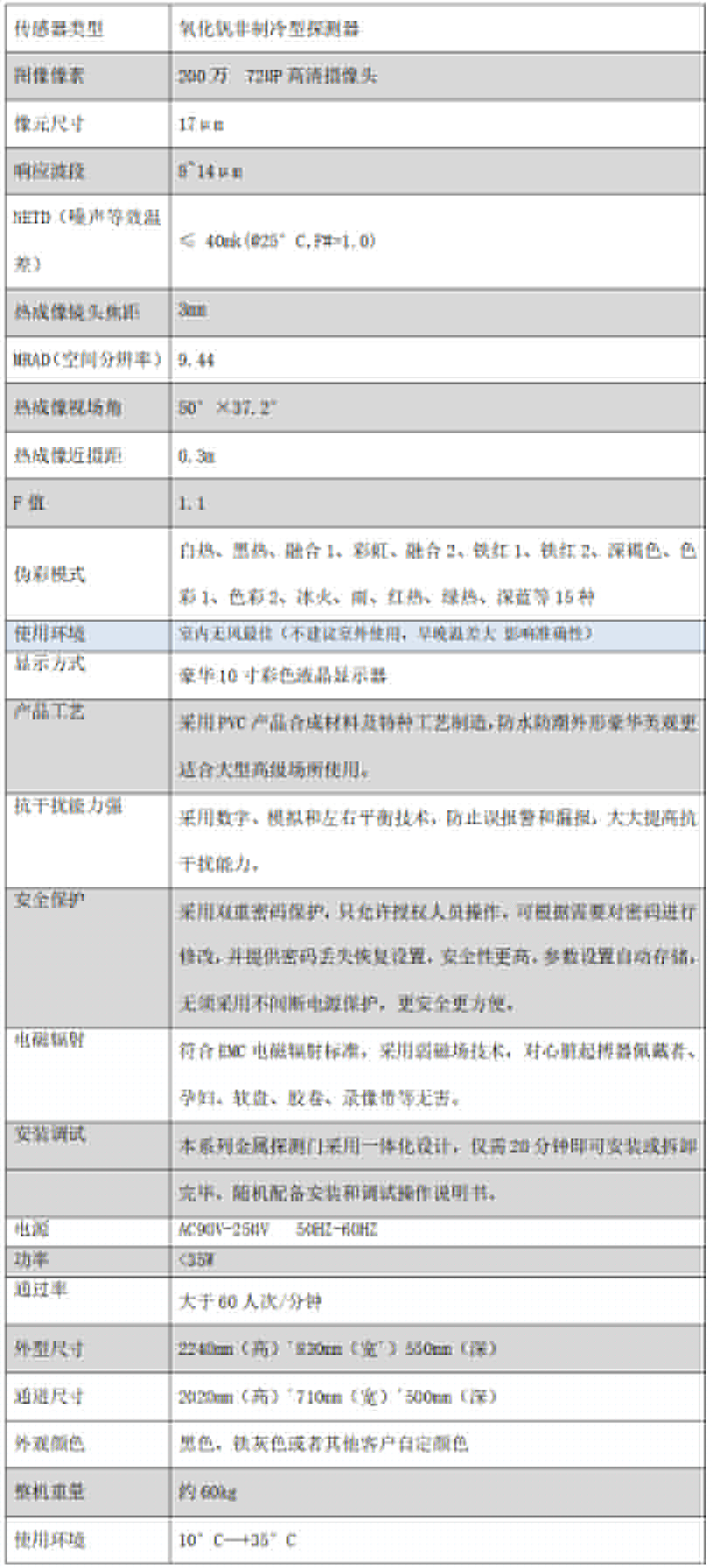 熱成像純測(cè)溫門808AT-C 熱成像純測(cè)溫門808AT-C
